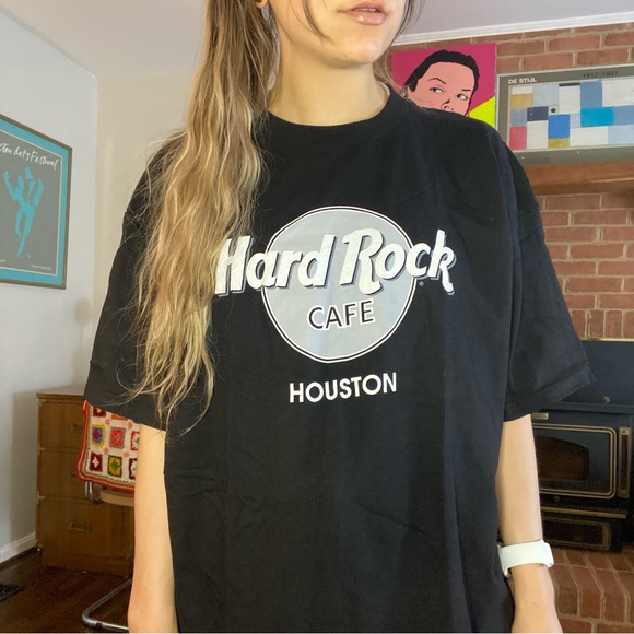 Vintage 90s Deadstock Houston Texas Hard Rock Cafe T-Shirt Oversized Mus… - Picture 1 of 8